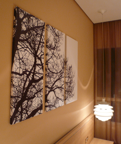 Simple modern image of tree branches. You may order the print in different composition. As shown here is Triptych composition. 